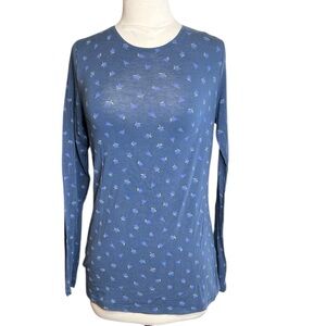 Gudrun Sjödén Blue Floral Long Sleeve Top – Stretch Fabric